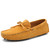 Men's yellow lace tie on top suede slip on shoe loafer 01