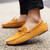 Men's yellow lace tie on top suede slip on shoe loafer 05