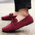 Men's red lace tie on top suede slip on shoe loafer 03