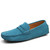 Men's skyblue suede penny strap slip on shoe loafer 01