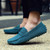 Men's skyblue suede penny strap slip on shoe loafer 02