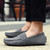 Men's grey suede penny strap slip on shoe loafer 04