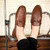 Men's brown twist strap slip on shoe loafer 05