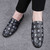 Men's black pattern print slip on shoe loafer 04