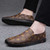 Men's brown pattern print slip on shoe loafer 02