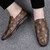 Men's brown pattern print slip on shoe loafer 04