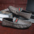 Men's grey pattern stripe strap slip on shoe loafer 06