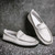 Men's white stripe accents slip on shoe loafer 06