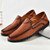 Men's brown retro sewing accents slip on shoe loafer 06