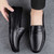 Men's black penny strap slip on shoe loafer in plain 05