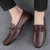 Men's brown metal buckle on top slip on shoe loafer 04