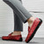 Men's red pattern print G buckle slip on shoe loafer 04