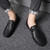 Men's black top metal buckle slip on shoe loafer 03