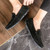 Men's black pattern check print top buckle slip on shoe loafer 03