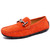 Men's orange metal buckle on top slip on shoe loafer 01