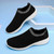 Women's black flyknit sock like stripe entry slip on shoe sneaker 06