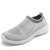 Women's grey flyknit sock like stripe entry slip on shoe sneaker 01