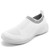Women's white flyknit sock like stripe entry slip on shoe sneaker 01