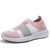 Women's pink flyknit stripe multi color slip on shoe sneaker 01