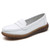 Women's white penny strap sewing accents slip on shoe loafer 01