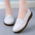 Women's white penny strap sewing accents slip on shoe loafer 02