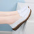 Women's white penny strap sewing accents slip on shoe loafer 03