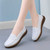 Women's white penny strap sewing accents slip on shoe loafer 04