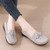 Women's grey tassel sewing accents slip on shoe loafer 05