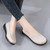 Women's beige geometric pattern slip on shoe loafer 05