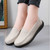 Women's beige geometric pattern slip on shoe loafer 03