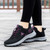 Women's black flyknit logo pattern stripe shoe sneaker 04