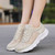 Women's beige casual M pattern hollow out shoe sneaker 02