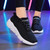 Women's black white flyknit letter pattern sock like entry shoe sneaker 03