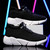 Women's black white flyknit letter pattern sock like entry shoe sneaker 06