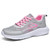 Women's grey casual mesh hollow cut stripe shoe sneaker 01