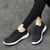 Women's black flyknit stripe texture sock like entry shoe sneaker 05