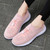 Women's pink flyknit stripe texture sock like entry shoe sneaker 04