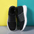 Women's black flyknit stripe hollow sock like entry shoe sneaker 6