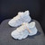 Women's beige label pattern mesh vamp casual shoe sneaker 03