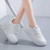 Women's white label print casual platform shoe sneaker 02