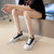 Women's black letter print casual canvas shoe sneaker 04