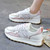 Women's white pink label pattern casual shoe sneaker 04