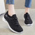 Women's black flyknit stripe texture logo pattern shoe sneaker 02