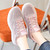 Women's pink flyknit logo pattern casual shoe sneaker 02