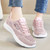 Women's pink flyknit logo pattern casual shoe sneaker 03