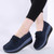 Women's navy suede lace tassel slip on rocker bottom sneaker 04