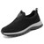 Men's black logo label stitch accents slip on shoe sneaker 01