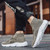 Men's khaki texture flyknit sock like fit slip on shoe sneaker 04