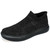 Men's black texture flyknit sock like fit slip on shoe sneaker 01