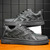 Men's grey pattern label print lace up shoe sneaker 06